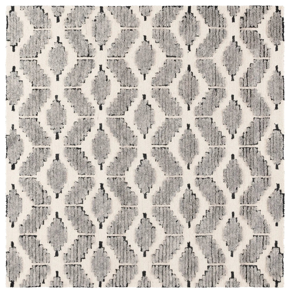 Safavieh Ebony 6'-0" x 6'-0" Rug in Dark Grey / Ivory