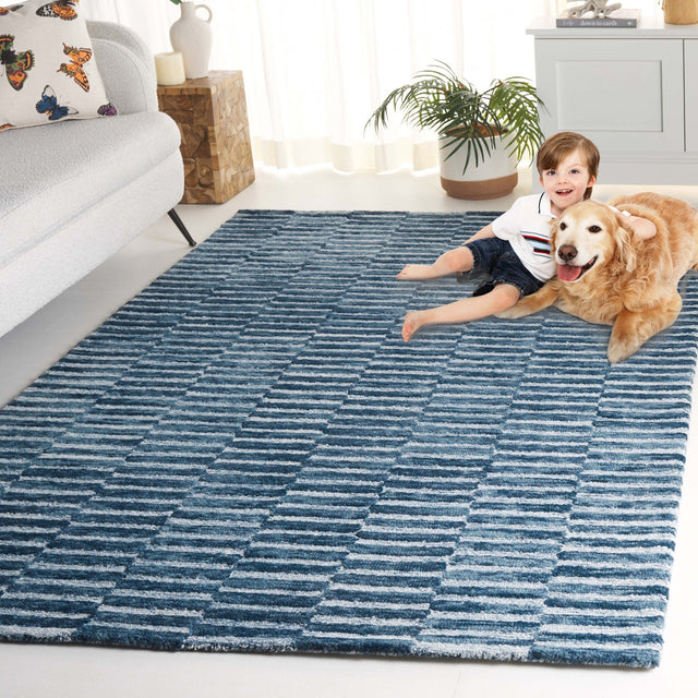 Safavieh Ebony Ebn751N Navy/Light Blue Rug - Safavieh - ebn751n - 3