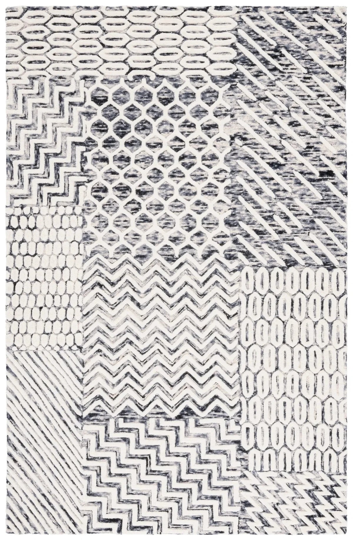 Safavieh Ebony 4'-0" x 6'-0" Rug in Ivory / Black