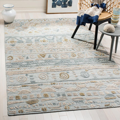 Safavieh Elements Elm181M Light Blue / Beige Rugs - Safavieh - elm181m - 6