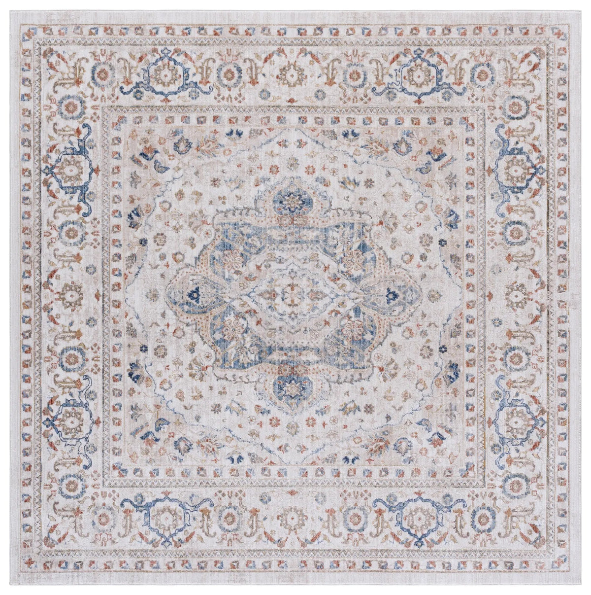 Safavieh Ellwood 6'-5" x 6'-5" Rug in Ivory / Blue
