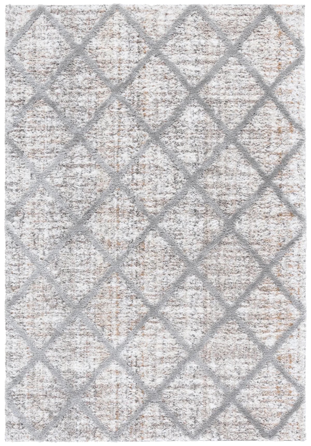 Safavieh Everett Shag 4'-0" x 6'-0" Rug in Ivory / Grey