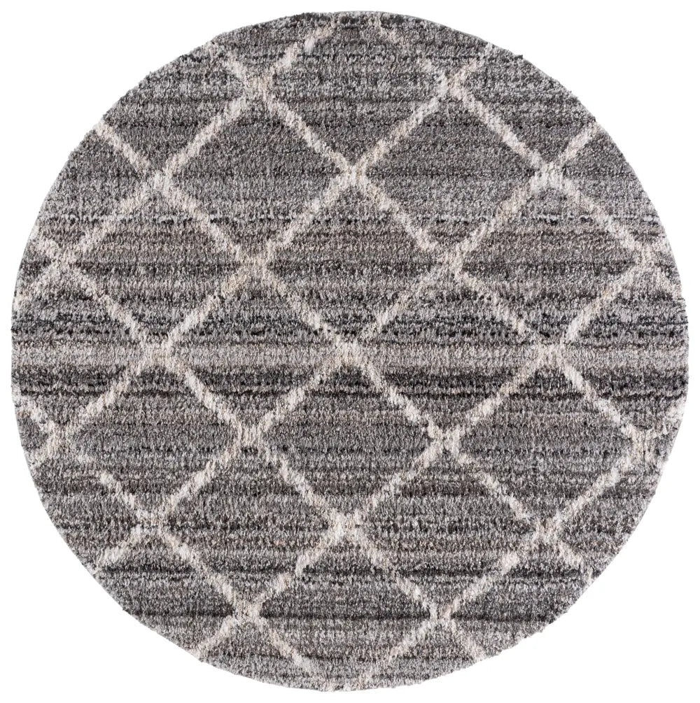 Safavieh Everett Shag 6'-7" x 6'-7" Rug in Grey / Ivory