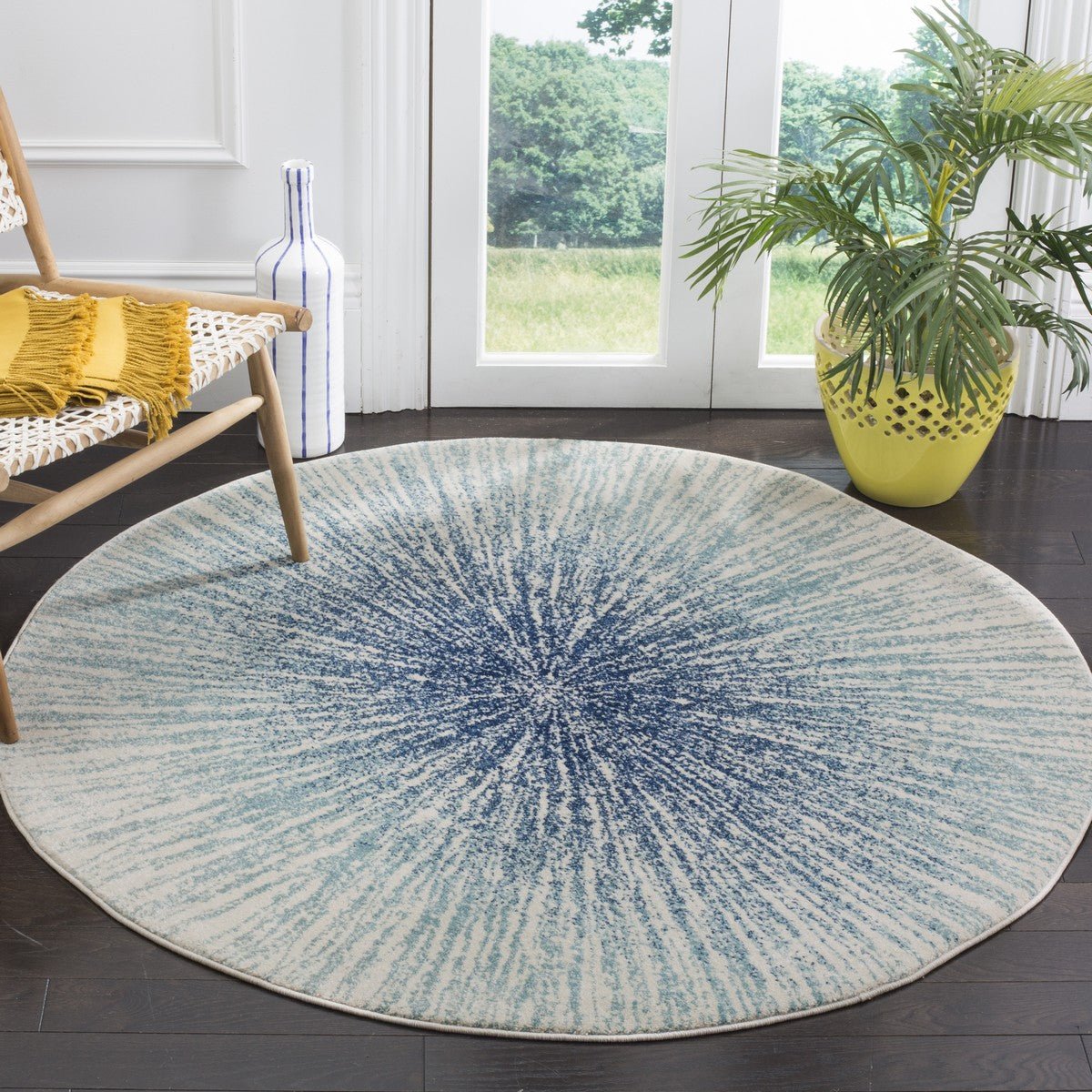 Safavieh Evoke Evk228A Royal / Ivory Rugs - evk228a-5sq