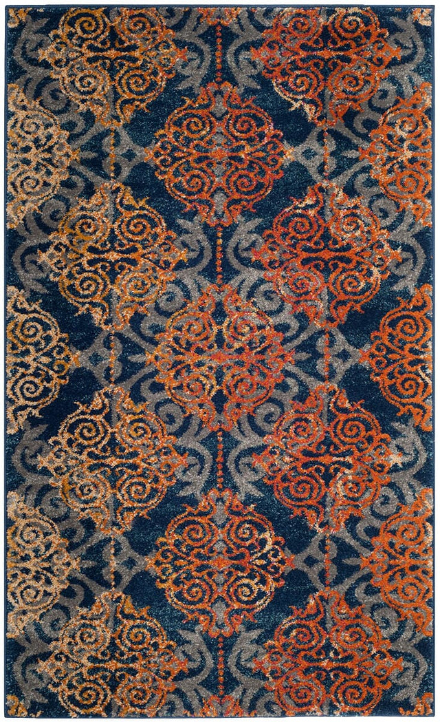 Safavieh Evoke Evk230S Blue / Orange Rugs - Safavieh - evk230s - 27