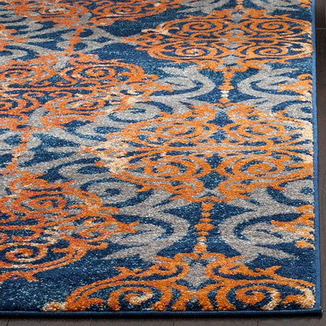 Safavieh Evoke Evk230S Blue / Orange Rugs - Safavieh - evk230s - 3