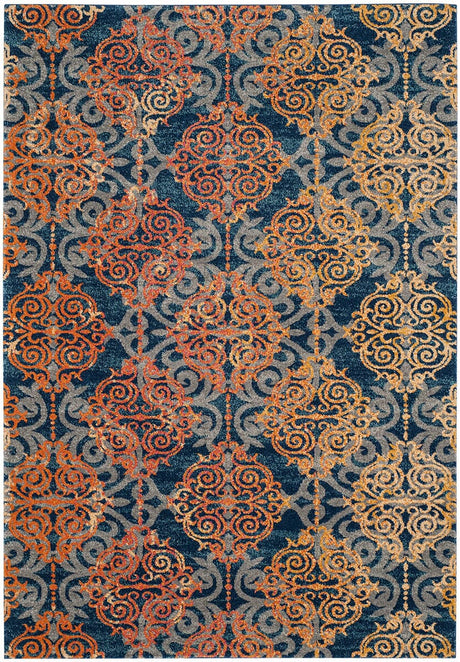 Safavieh Evoke Evk230S Blue / Orange Rugs - Safavieh - evk230s - 3