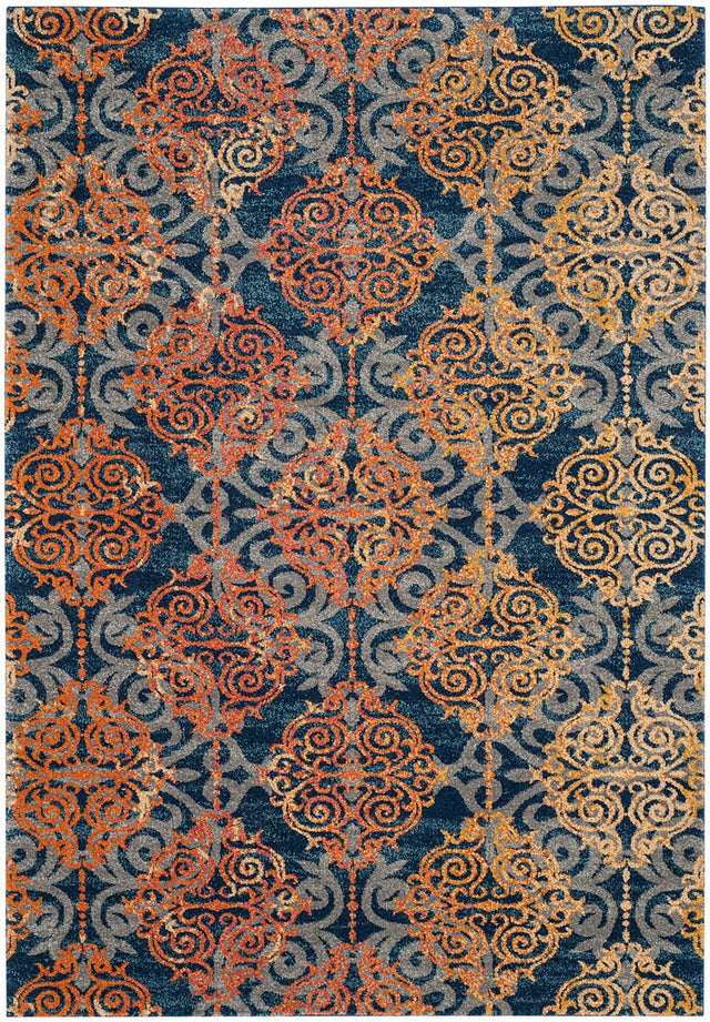 Safavieh Evoke Evk230S Blue / Orange Rugs - Safavieh - evk230s - 3