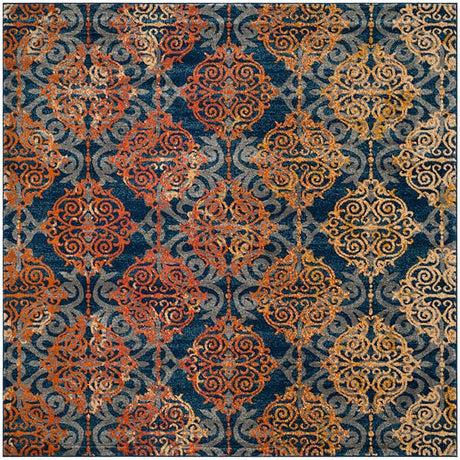 Safavieh Evoke Evk230S Blue / Orange Rugs - Safavieh - evk230s - 7sq