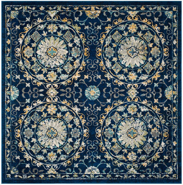 Safavieh Evoke Evk252A Navy / Ivory Rugs - Safavieh - evk252a - 7sq