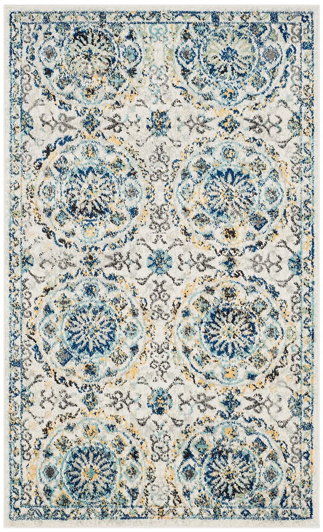 Safavieh Evoke Evk252C Ivory / Blue Rugs - Safavieh - evk252c - 7r