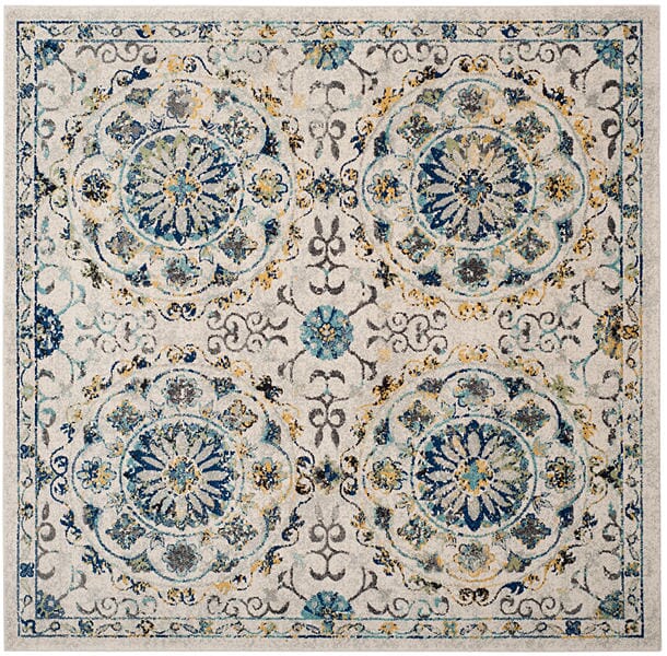 Safavieh Evoke Evk252C Ivory / Blue Rugs - Safavieh - evk252c - 7sq