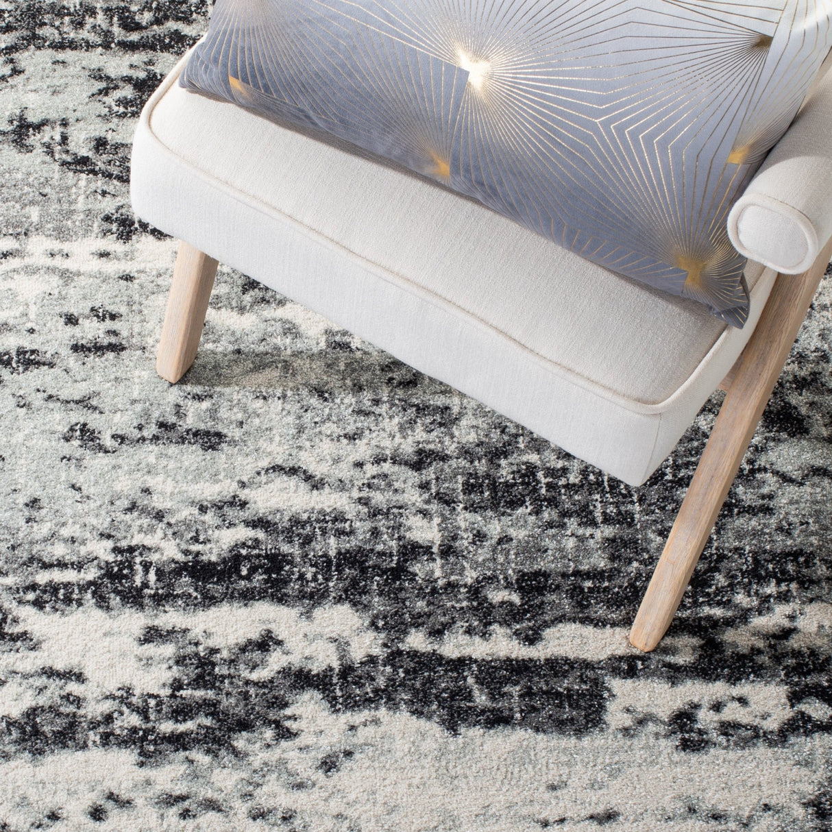 Safavieh Evoke Evk272G Ivory/Dark Grey Rugs - Safavieh - evk272g - 7r