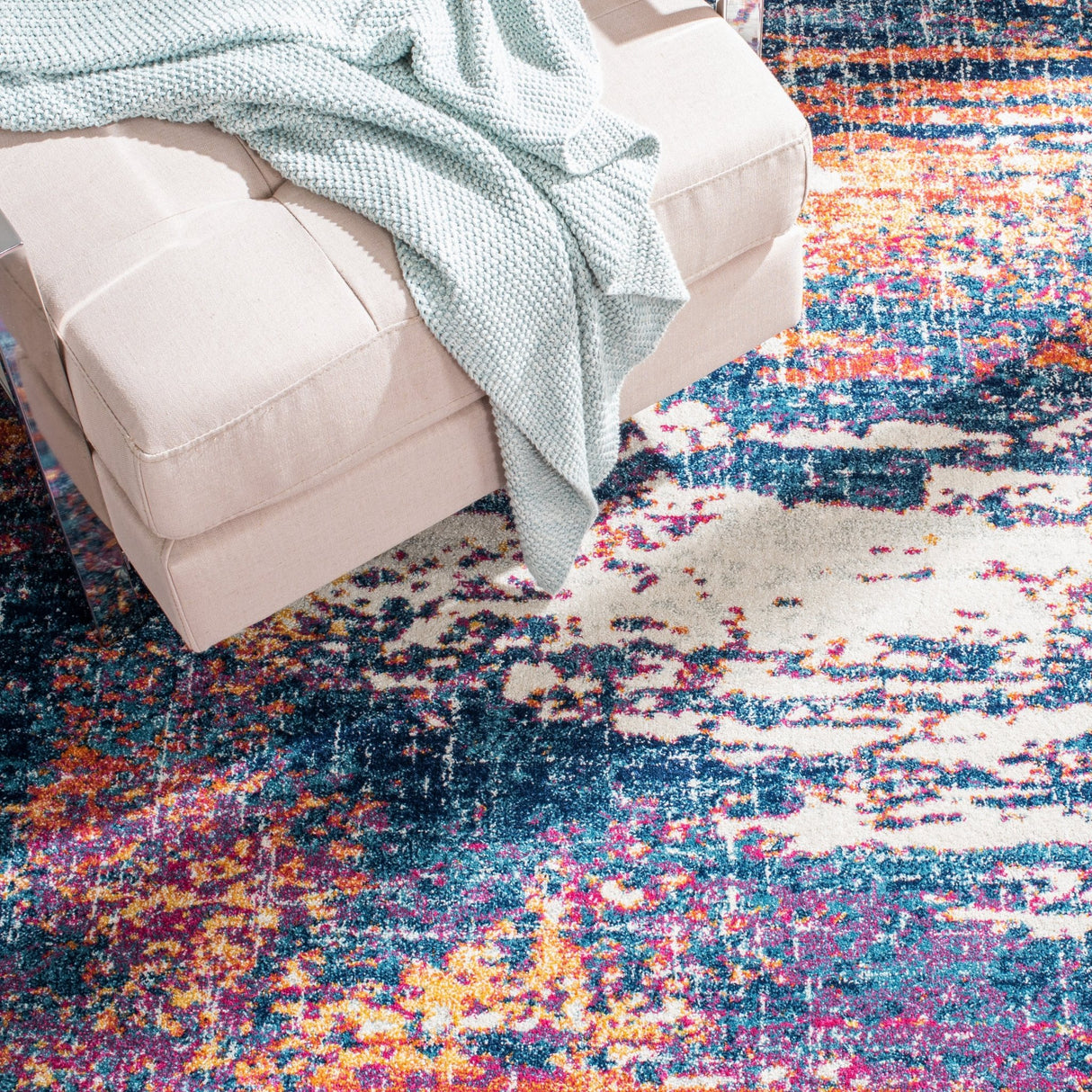 Safavieh Evoke Evk272N Navy/Orange Rugs - Safavieh - evk272n - 7r