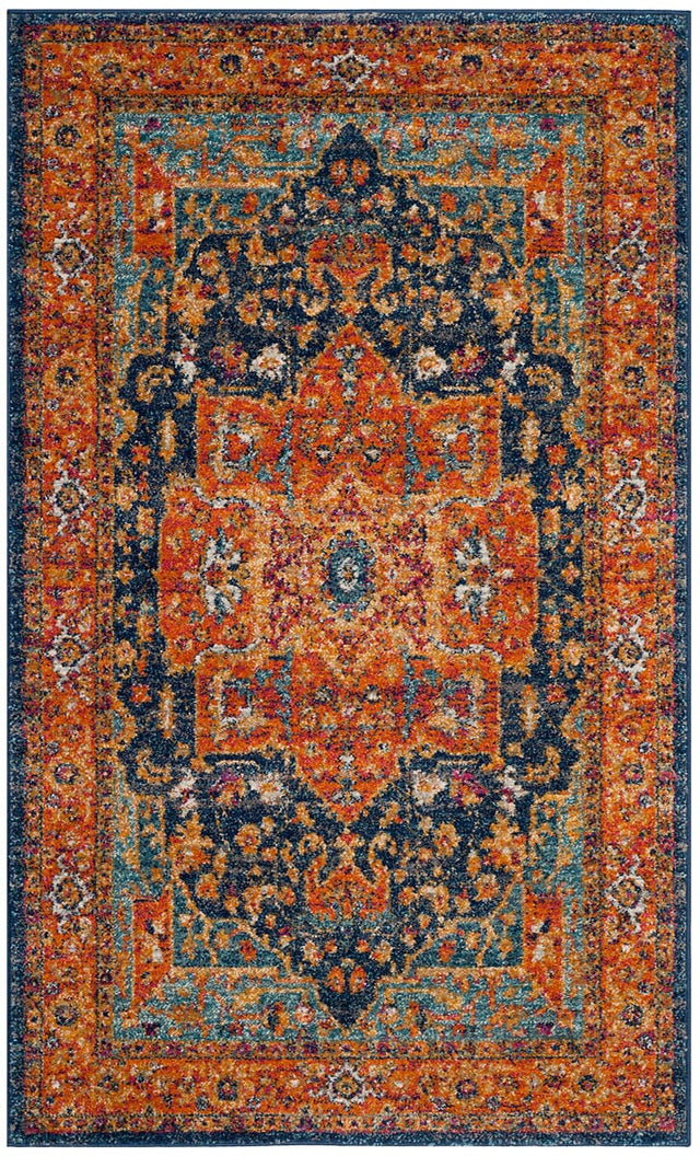 Safavieh Evoke Evk275C Blue / Orange Rugs - Safavieh - evk275c - 24