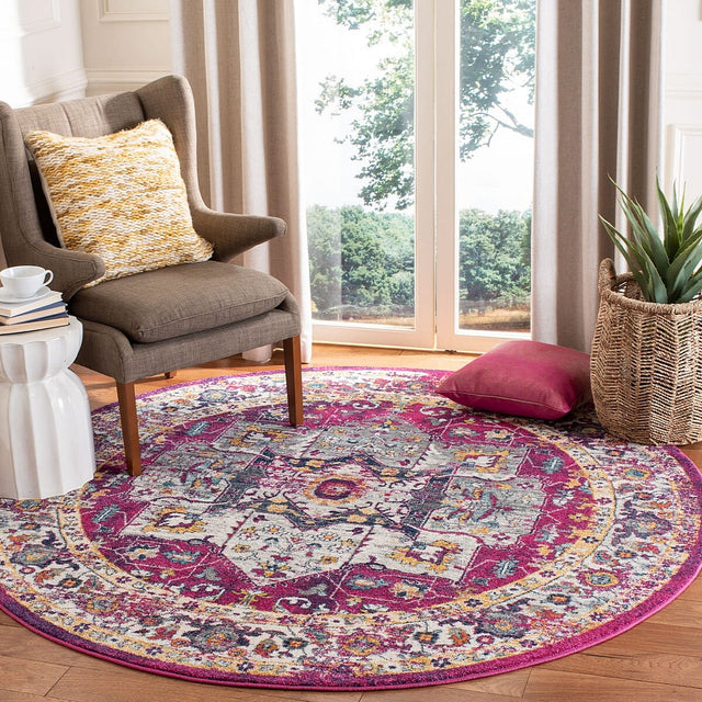 Safavieh Evoke Evk275R Fuchsia / Ivory Rugs - Safavieh - evk275r - 7sq