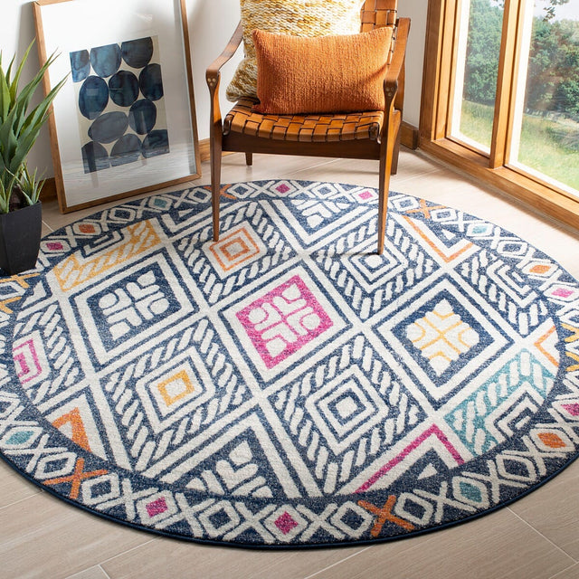 Safavieh Evoke Evk286N Navy / Ivory Rugs - Safavieh - evk286n - 7sq