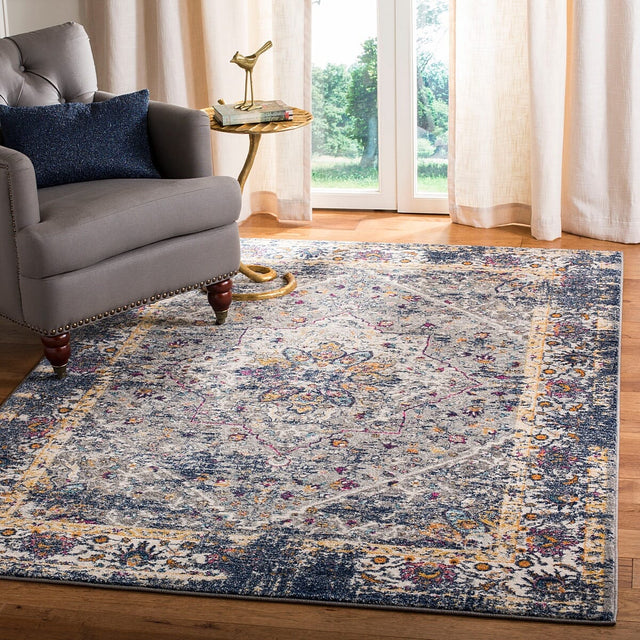 Safavieh Evoke Evk288N Grey / Navy Rugs - Safavieh - evk288n - 3