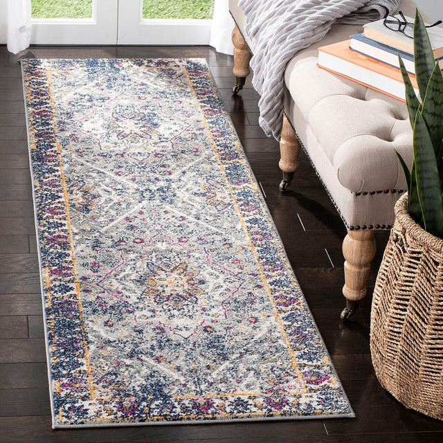 Safavieh Evoke Evk288N Grey / Navy Rugs - Safavieh - evk288n - 7sq