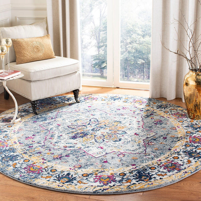 Safavieh Evoke Evk288N Grey / Navy Rugs - Safavieh - evk288n - 7sq