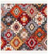 Safavieh Farmhouse Fmh805F Grey/Red Rugs - Safavieh - fmh805f - 6sq
