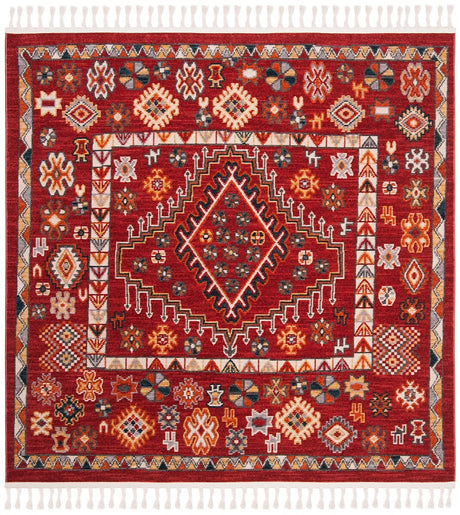 Safavieh Farmhouse Fmh814Q Red/Ivory Rug - Safavieh - fmh814q - 6sq