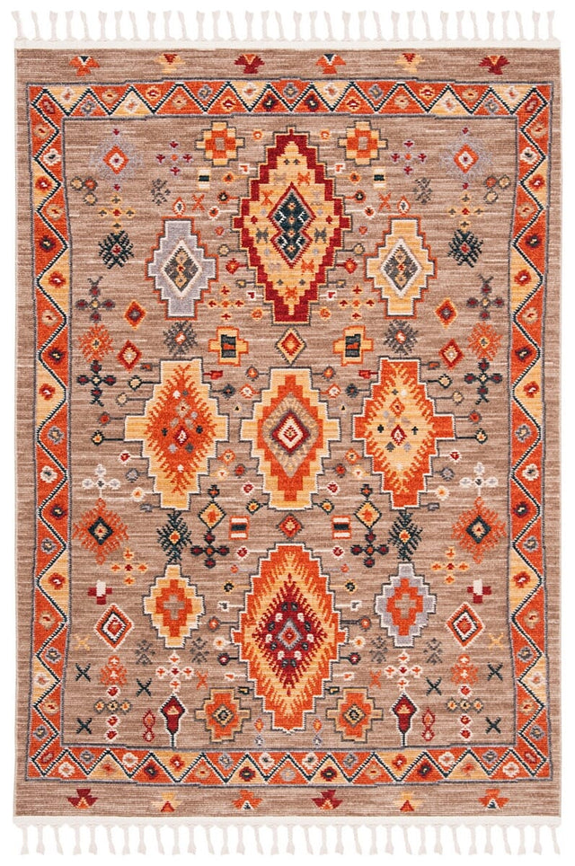 Safavieh Farmhouse Fmh848E Taupe/Orange Rug - Safavieh - fmh848e - 3