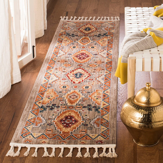 Safavieh Farmhouse Fmh848E Taupe/Orange Rug - Safavieh - fmh848e - 6sq