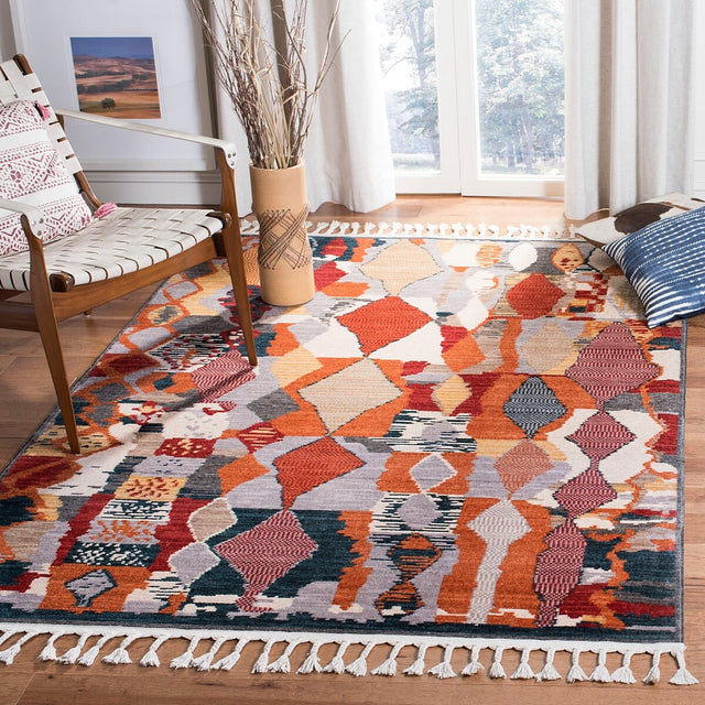 Safavieh Farmhouse Fmh853P Orange / Navy Rugs - Safavieh - fmh853p - 3