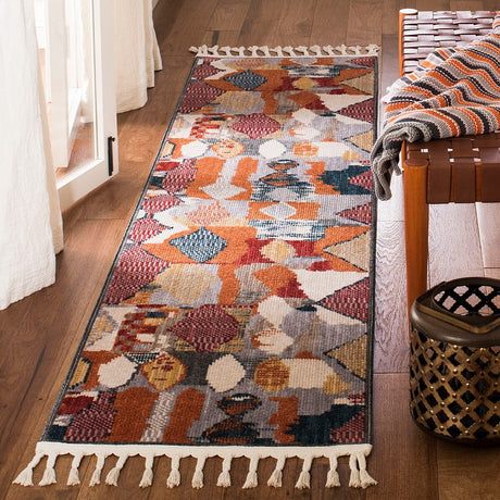 Safavieh Farmhouse Fmh853P Orange / Navy Rugs - Safavieh - fmh853p - 6sq