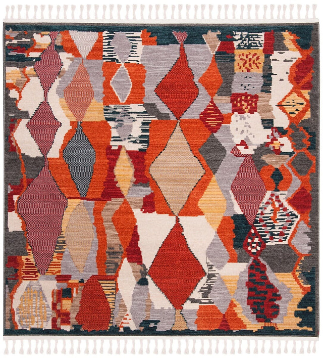 Safavieh Farmhouse Fmh853P Orange / Navy Rugs - Safavieh - fmh853p - 6sq