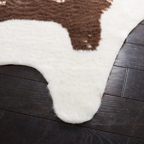 Safavieh Faux Cow Hide Fch202A Ivory/Dark Brown Rug - Safavieh - fch202a - 45