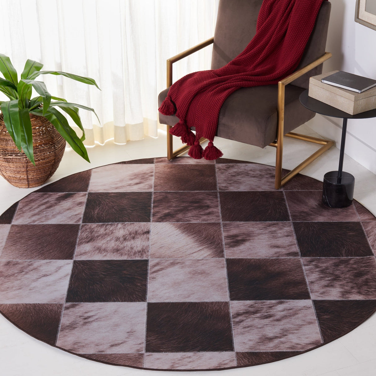 Safavieh Faux Hide Fah535S Light Brown/Brown Rug - Safavieh - fah535s - 6r