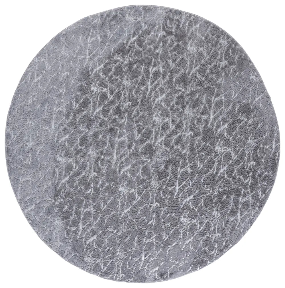 Safavieh Faux Rabbit Fur Metallic 6'-0" x 6'-0" Rug in Grey / Silver
