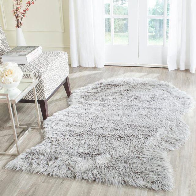 Safavieh Faux Sheep Skin Fss118A Light Grey Rugs - Safavieh - fss118a - 2