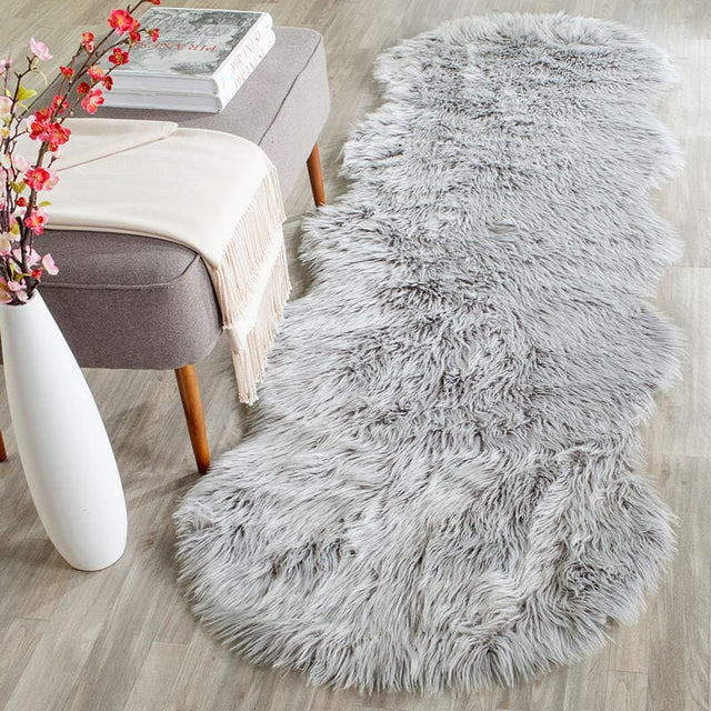 Safavieh Faux Sheep Skin Fss118A Light Grey Rugs - Safavieh - fss118a - 26