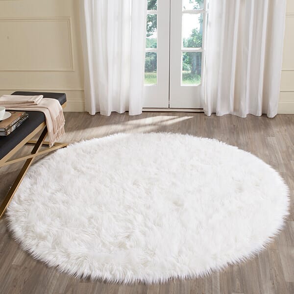 Safavieh Faux Sheep Skin Fss235A Ivory Rugs - Safavieh - fss235a - 4r