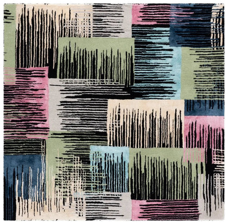 Safavieh Fifth Avenue 6'-0" x 6'-0" Rug in Black / Pink