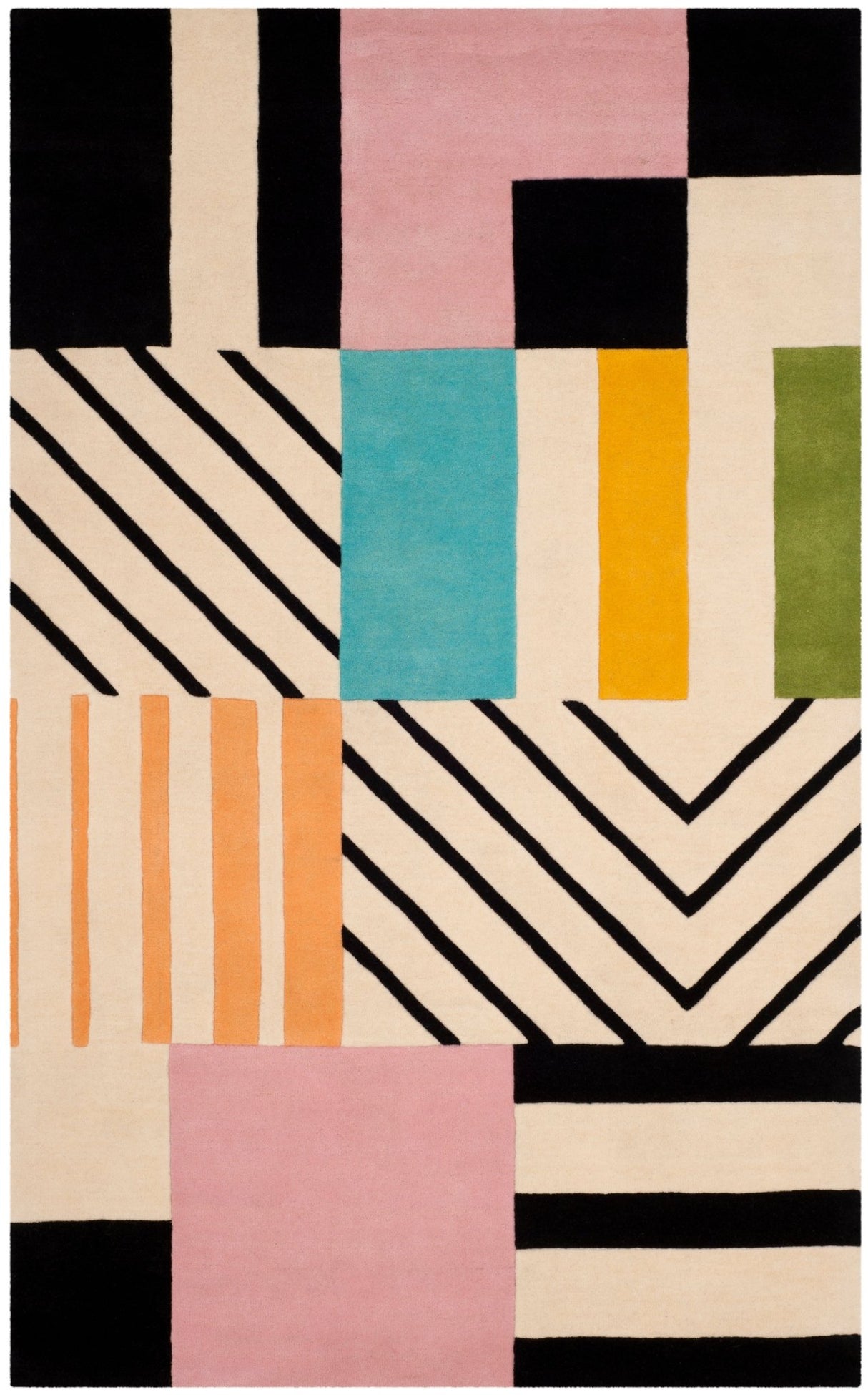 Safavieh Fifth Avenue Ftv122A Ivory/Black Rug - Safavieh - ftv122a - 1115