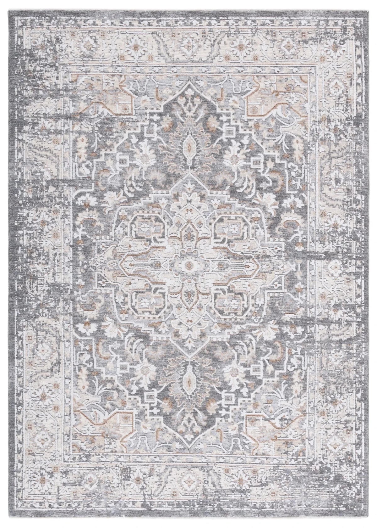 Safavieh Finley 4'-0" x 6'-0" Rug in Dark Grey / Beige