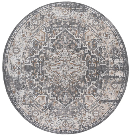 Safavieh Finley 6'-7" x 6'-7" Rug in Dark Grey / Beige