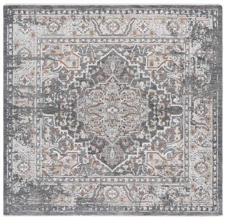 Safavieh Finley 6'-7" x 6'-7" Rug in Dark Grey / Beige