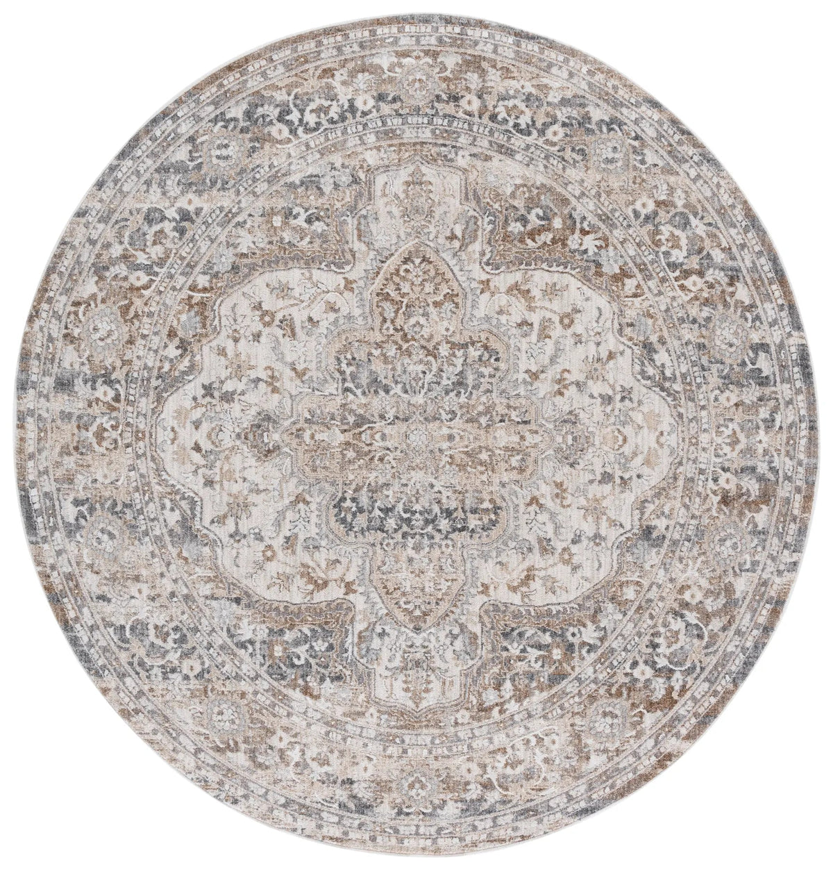 Safavieh Finley 6'-7" x 6'-7" Rug in Beige / Grey