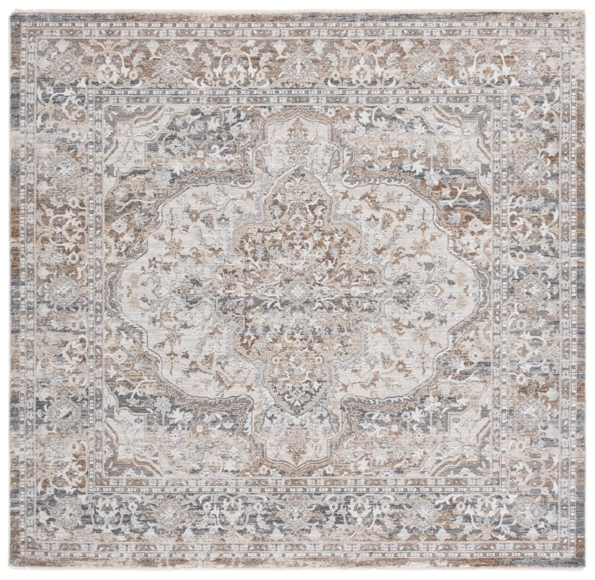 Safavieh Finley 6'-7" x 6'-7" Rug in Beige / Grey