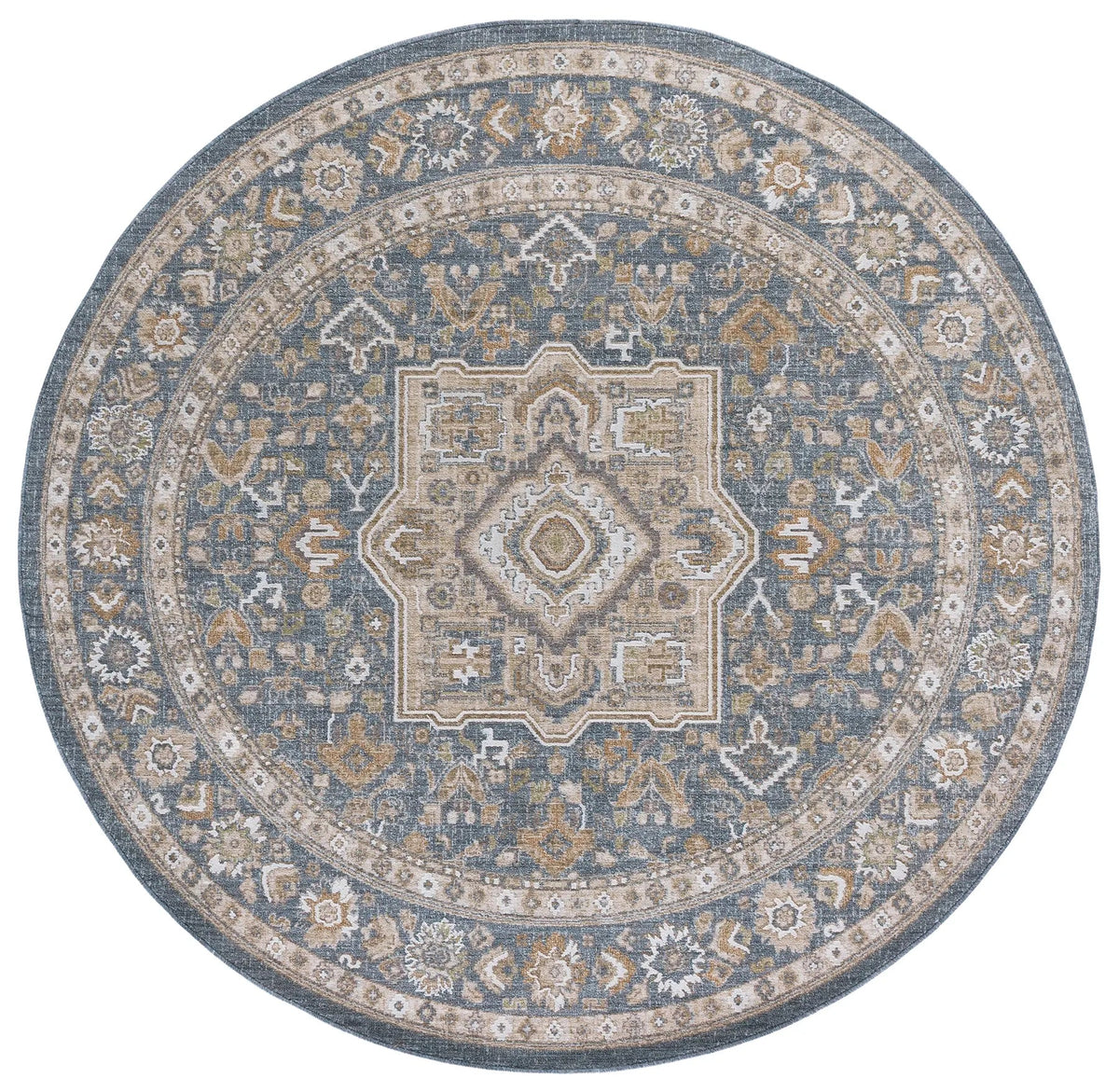 Safavieh Finley 6'-7" x 6'-7" Rug in Blue / Beige