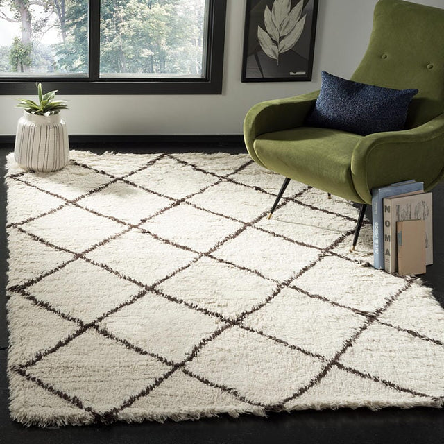 Safavieh Flokati Flk155A Ivory / Brown Rugs - Safavieh - flk155a - 3