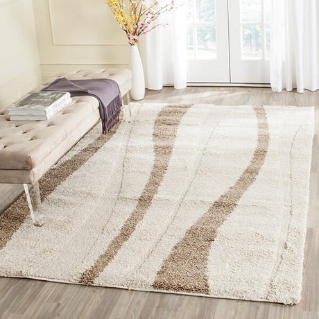 Safavieh Florida Shag Sg451 - 1128 Cream / Dark Brown Rugs - Safavieh - sg451 - 1128 - 3