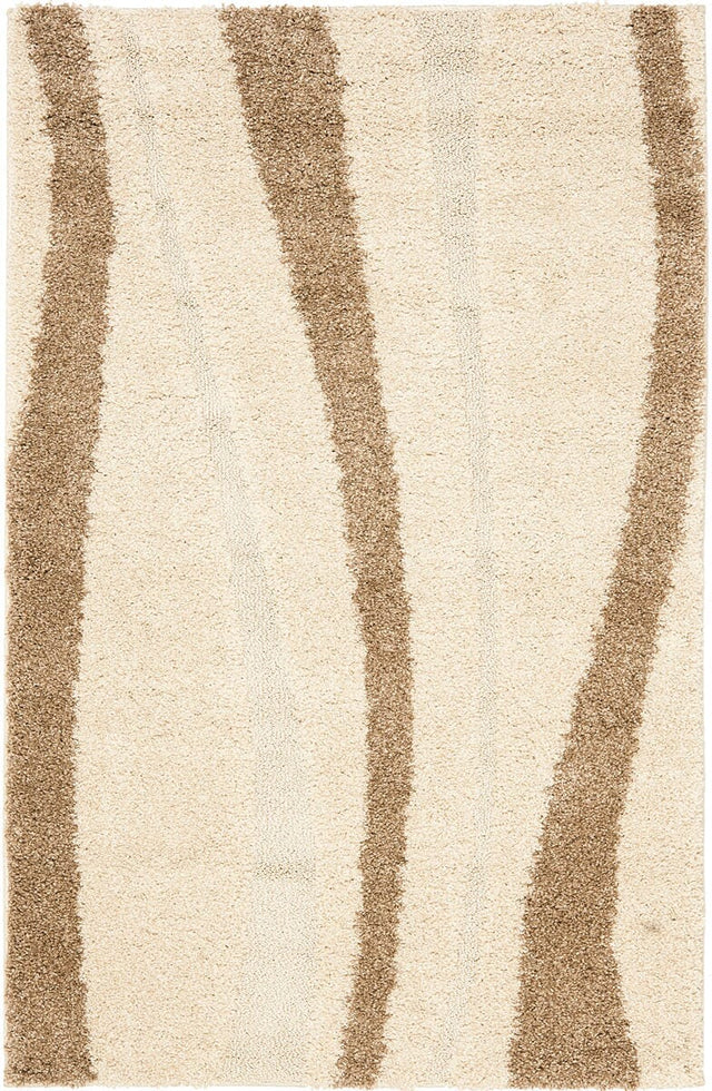 Safavieh Florida Shag Sg451 - 1128 Cream / Dark Brown Rugs - Safavieh - sg451 - 1128 - 4r