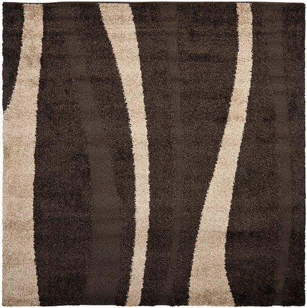 Safavieh Florida Shag Sg451 - 2813 Dark Brown / Beige Rugs - Safavieh - sg451 - 2813 - 5sq