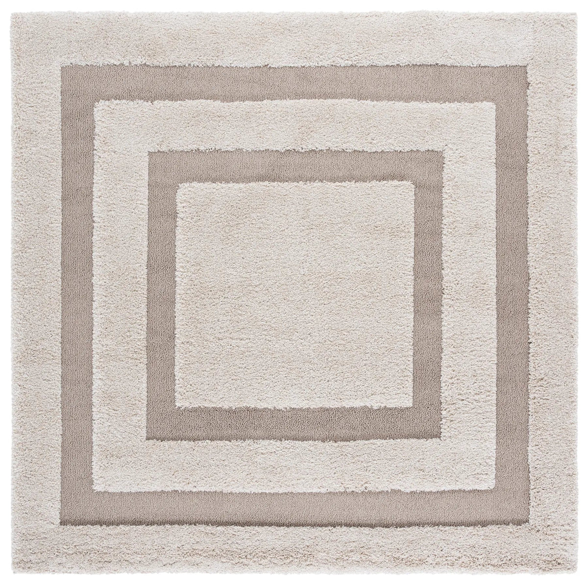 Safavieh Florida Shag 6'-7" x 6'-7" Rug in Beige / Dark Beig